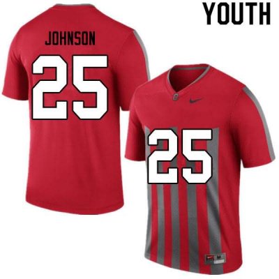 NCAA Ohio State Buckeyes Youth #25 Xavier Johnson Retro Nike Football College Jersey KNY7245ML